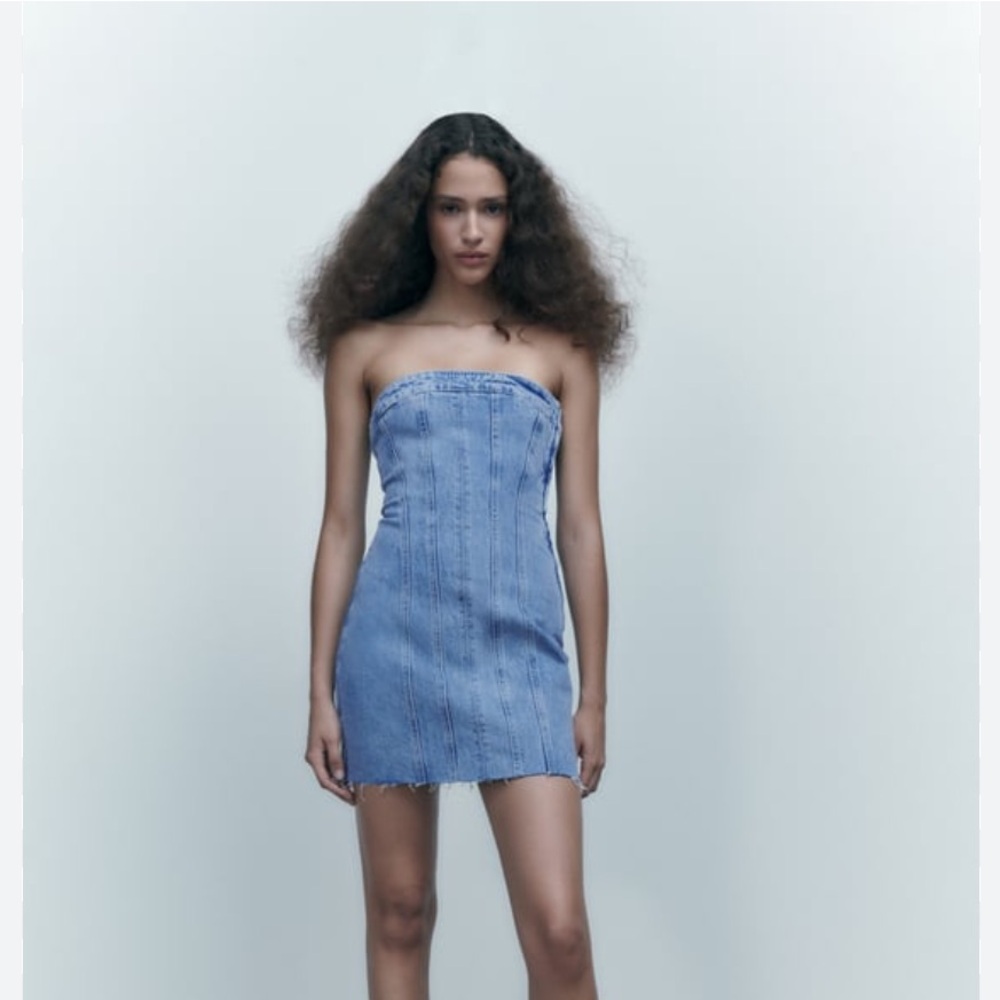 Zara Blue Denim Mini Dress